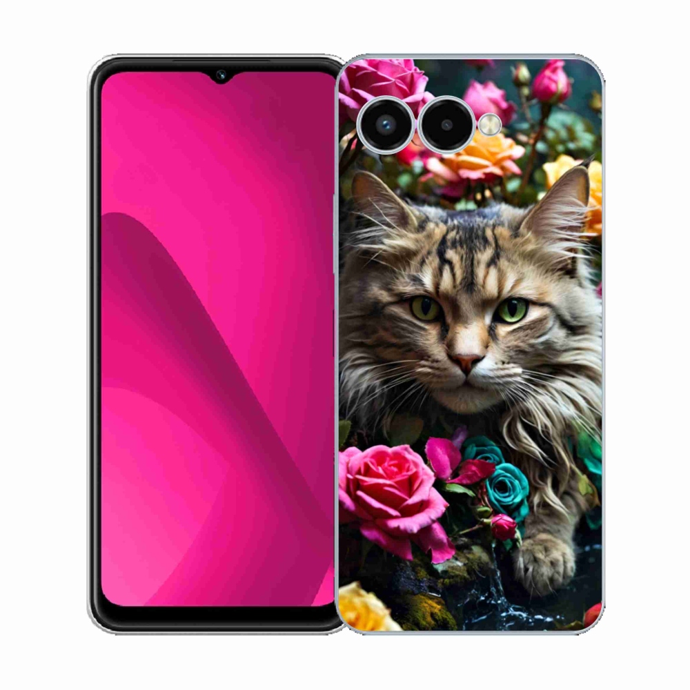 Gelový kryt mmCase na T phone 3 - kočíčí pohled 2