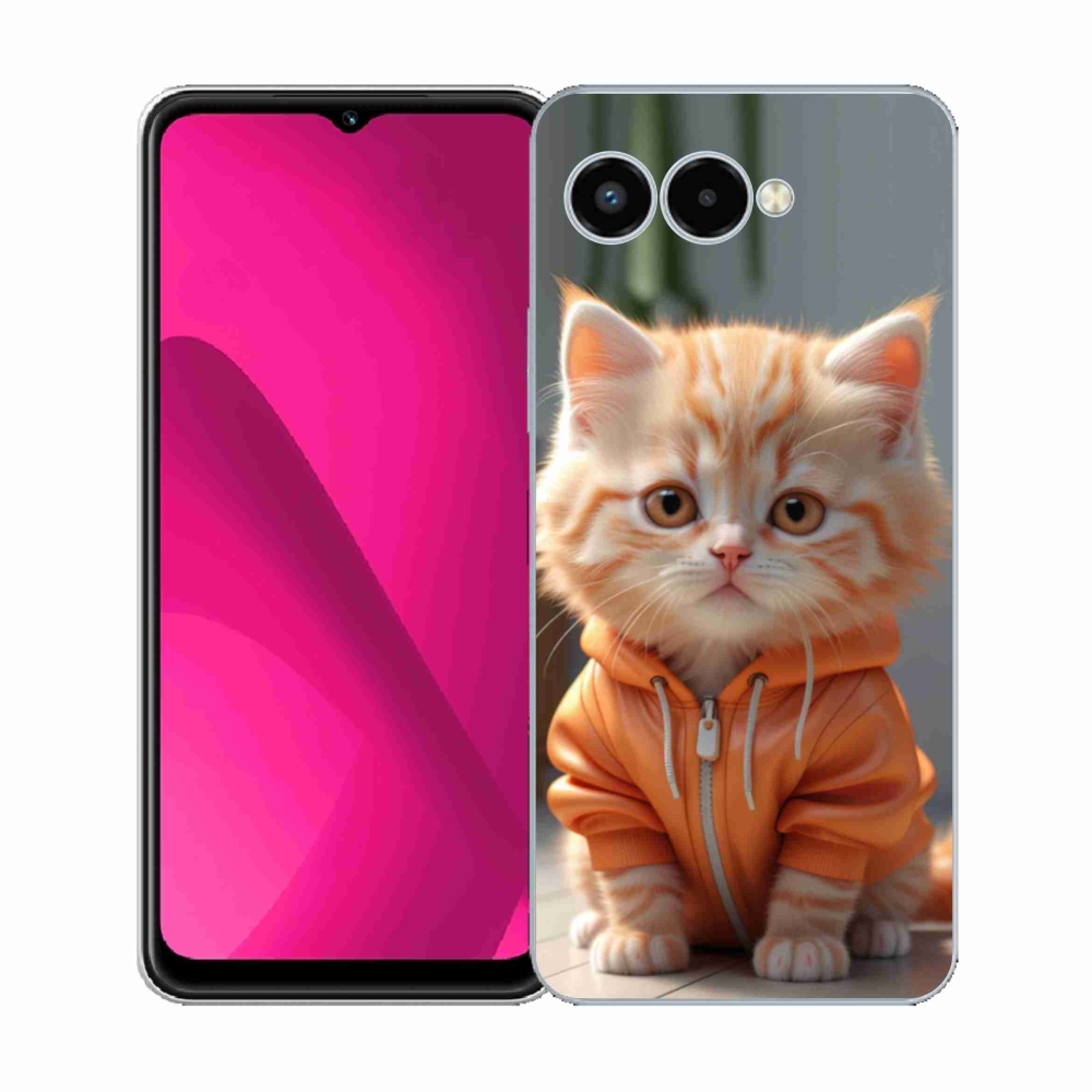Gelový kryt mmCase na T phone 3 - kotě v mikině