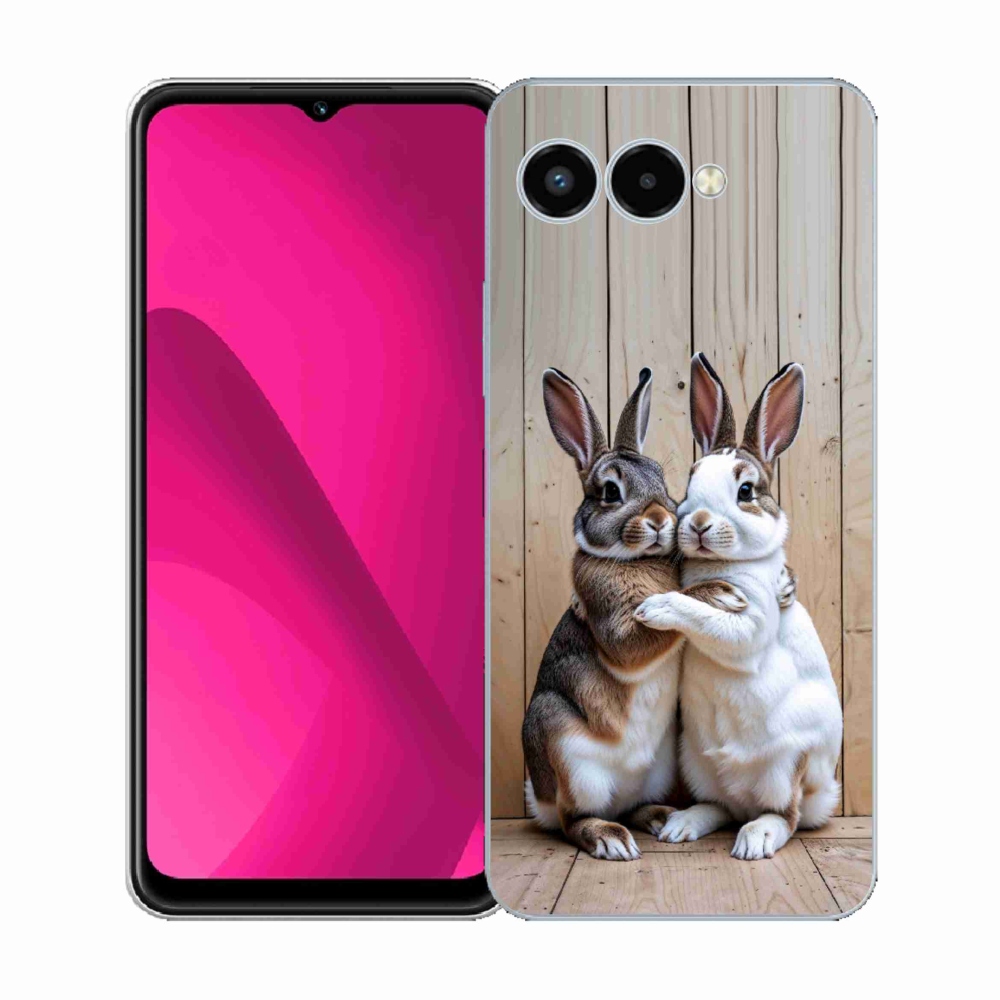 Gelový kryt mmCase na T phone 3 - králičí pár