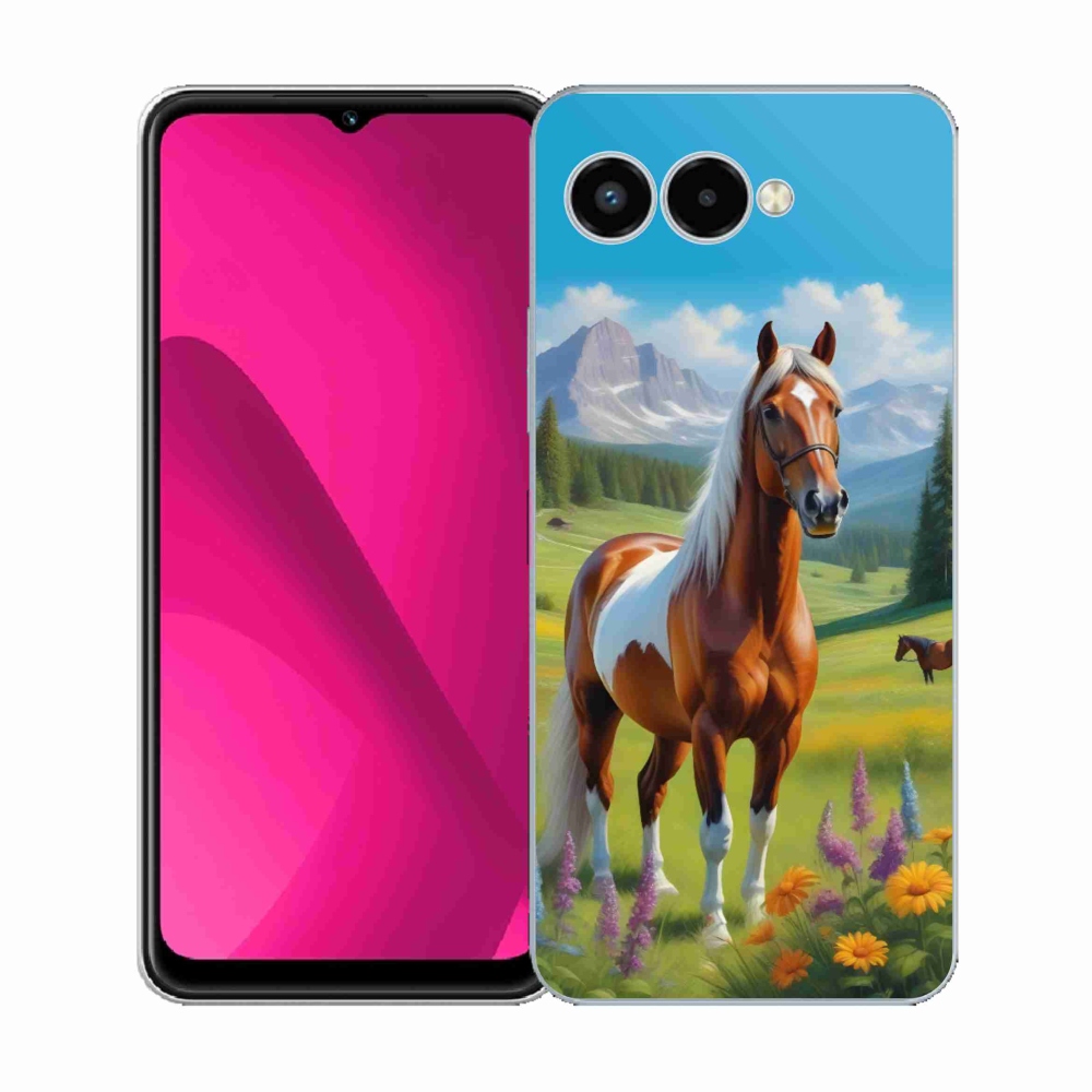 Gelový kryt mmCase na T phone 3 - kůň na louce