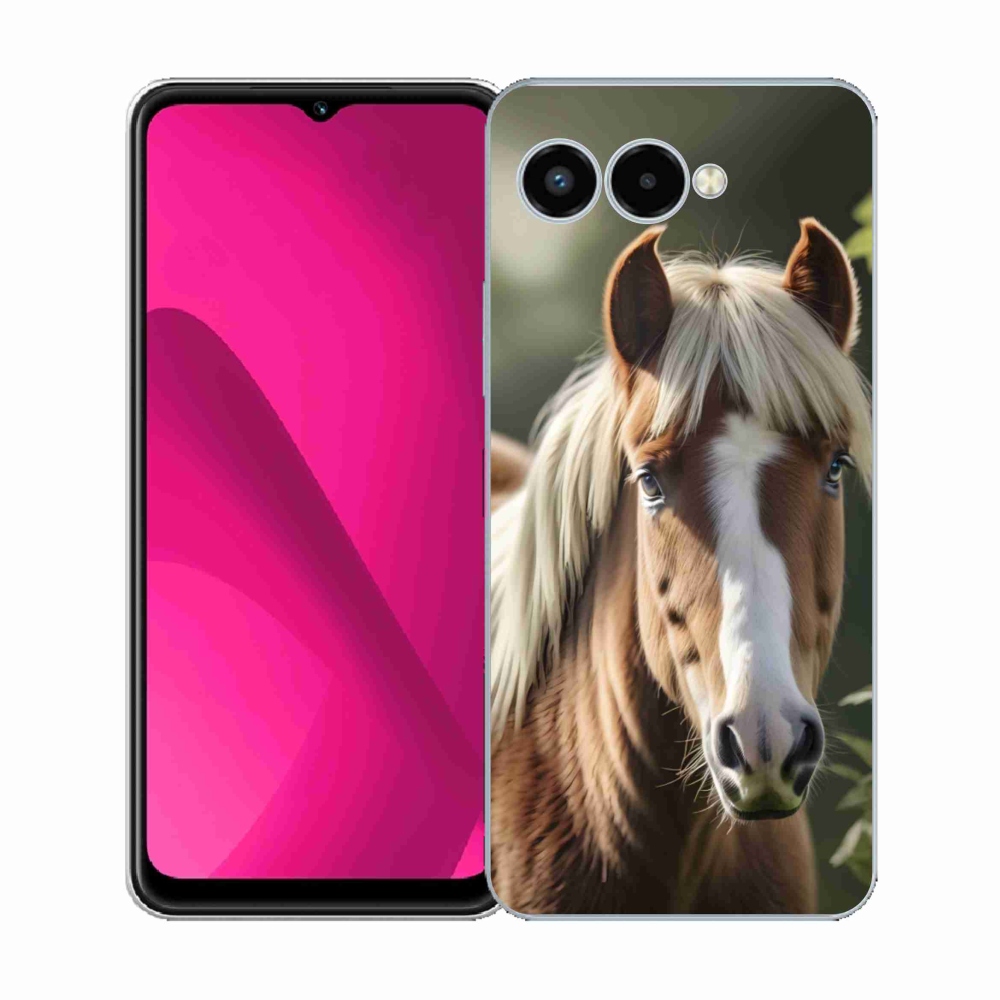 Gelový kryt mmCase na T phone 3 - kůň se světlou hřívou