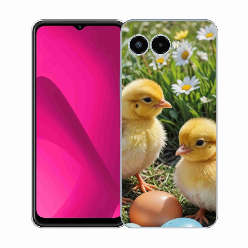Gelový kryt mmCase na T phone 3 - kuřátka