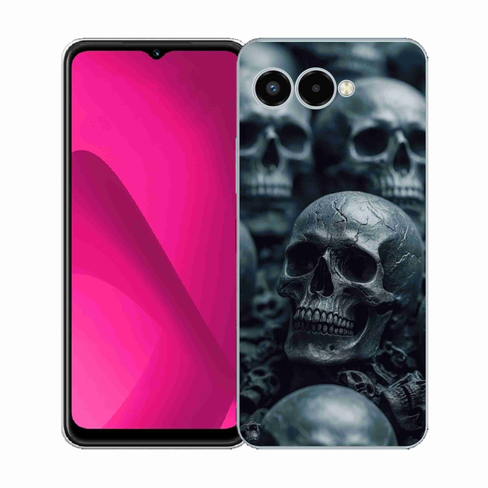 Gelový kryt mmCase na T phone 3 - lebka 2