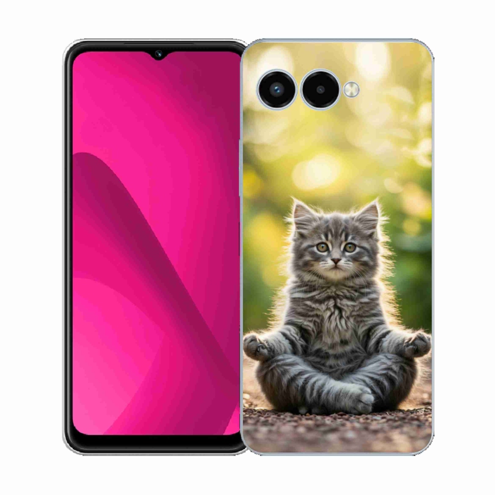 Gelový kryt mmCase na T phone 3 - meditující kotě