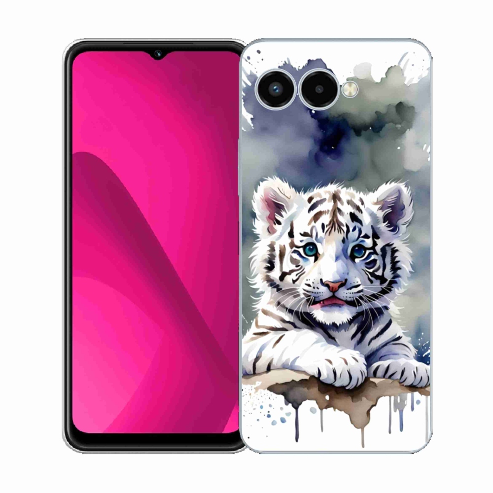 Gelový kryt mmCase na T phone 3 - mládě bílého tygra