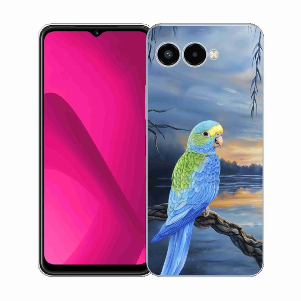 Gelový kryt mmCase na T phone 3 - modrý papoušek