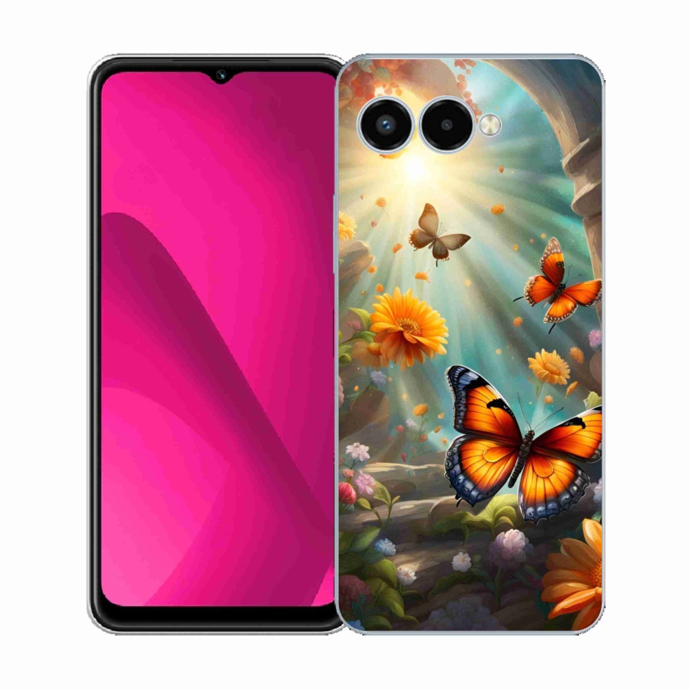 Gelový kryt mmCase na T phone 3 - motýlí zahrada 2