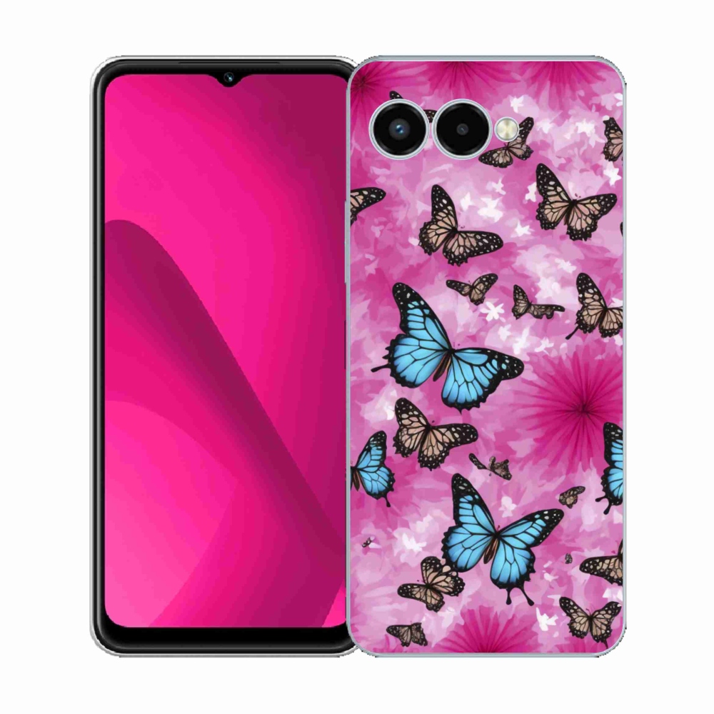 Gelový kryt mmCase na T phone 3 - motýlí zahrada