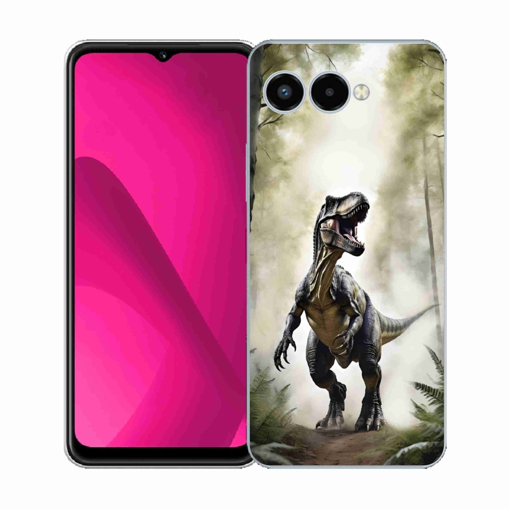 Gelový kryt mmCase na T phone 3 - naštvaný T-Rex