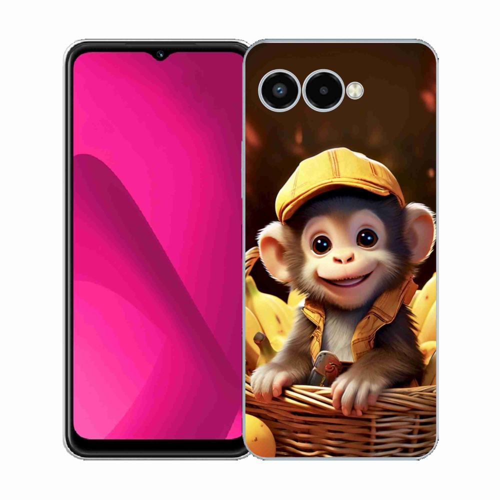 Gelový kryt mmCase na T phone 3 - opice v košíku