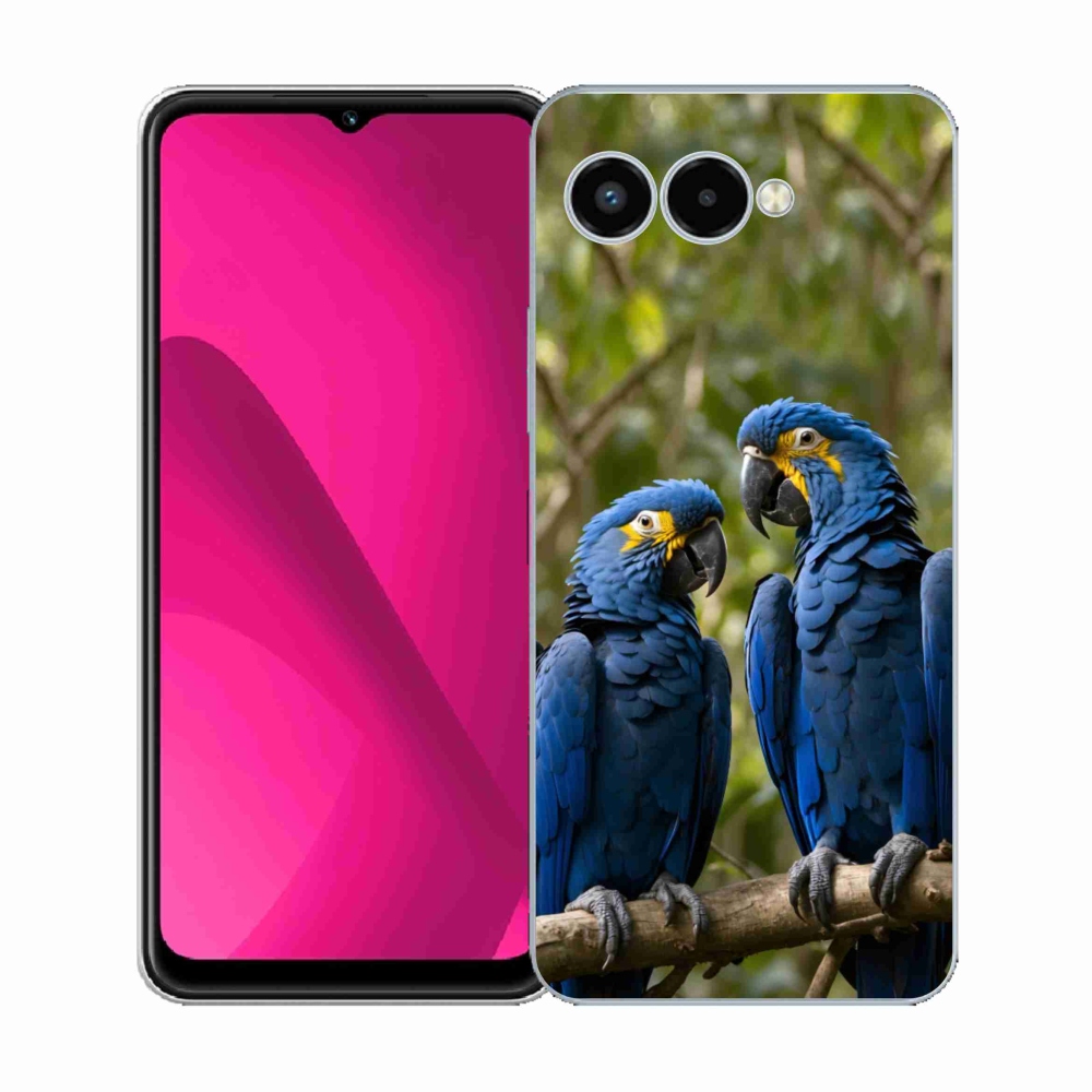Gelový kryt mmCase na T phone 3 - papouščí duo