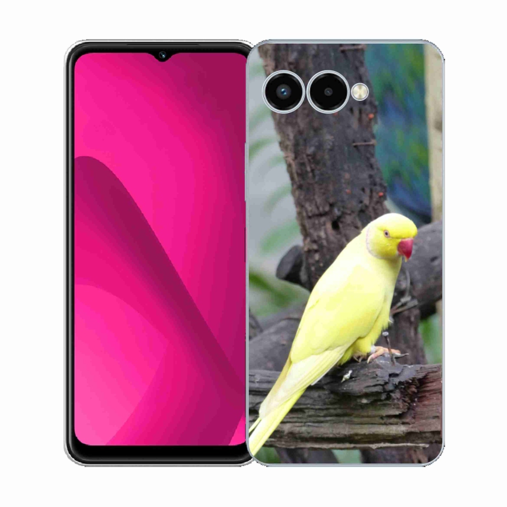Gelový kryt mmCase na T phone 3 - papoušek alexandr žlutý
