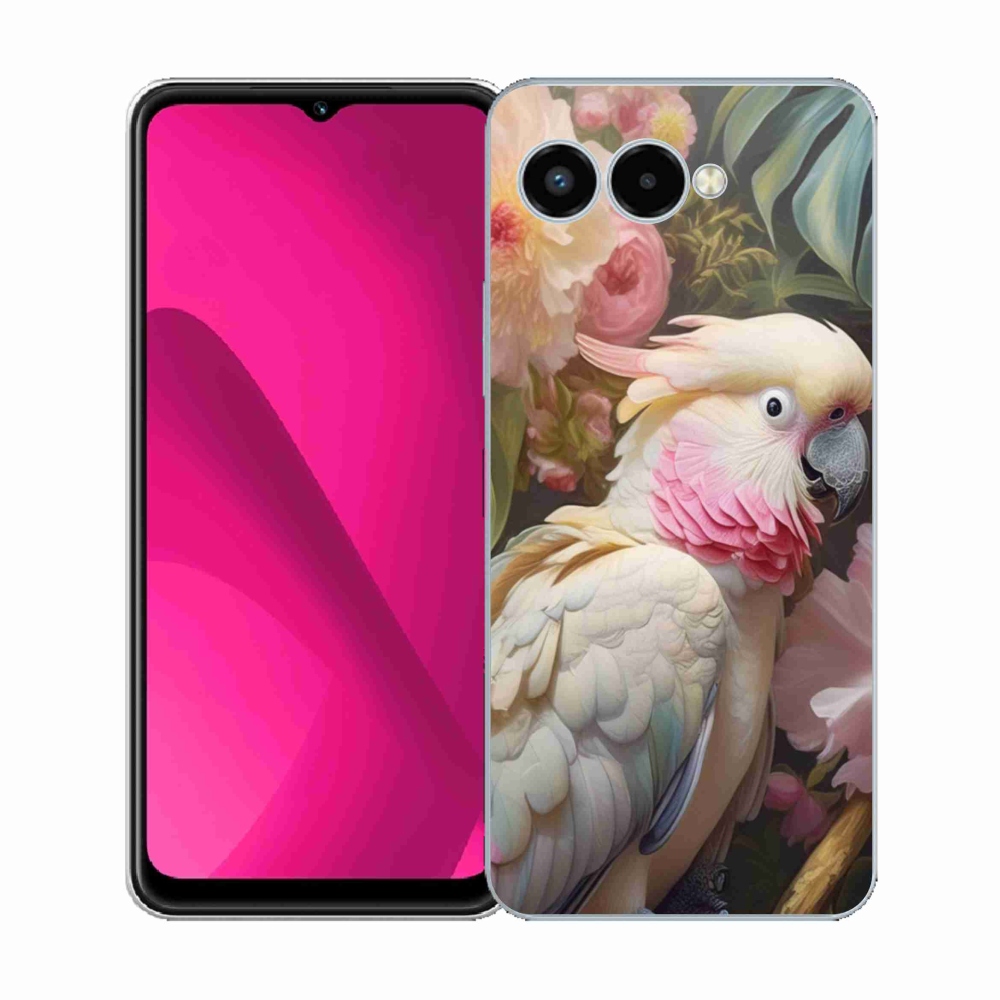 Gelový kryt mmCase na T phone 3 - papoušek kakadu růžový 2