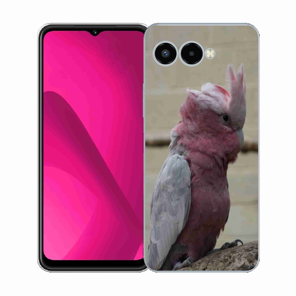 Gelový kryt mmCase na T phone 3 - papoušek kakadu růžový