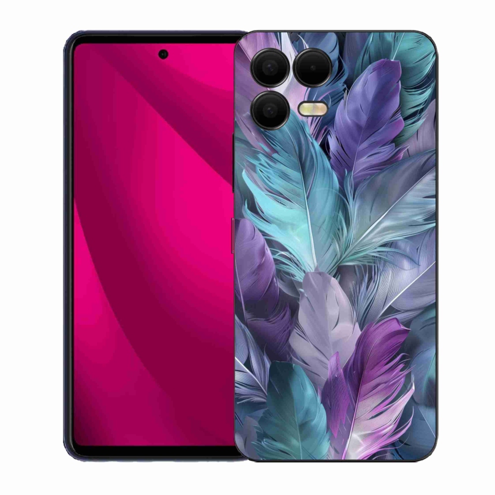 Gelový kryt mmCase na T phone 3 Pro - barevné peří 2
