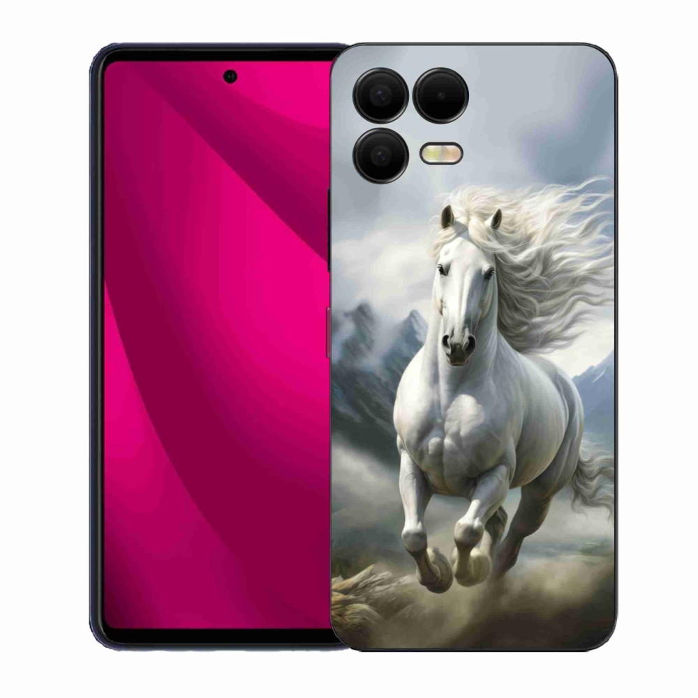 Gelový kryt mmCase na T phone 3 Pro - běžící bílý kůň 3
