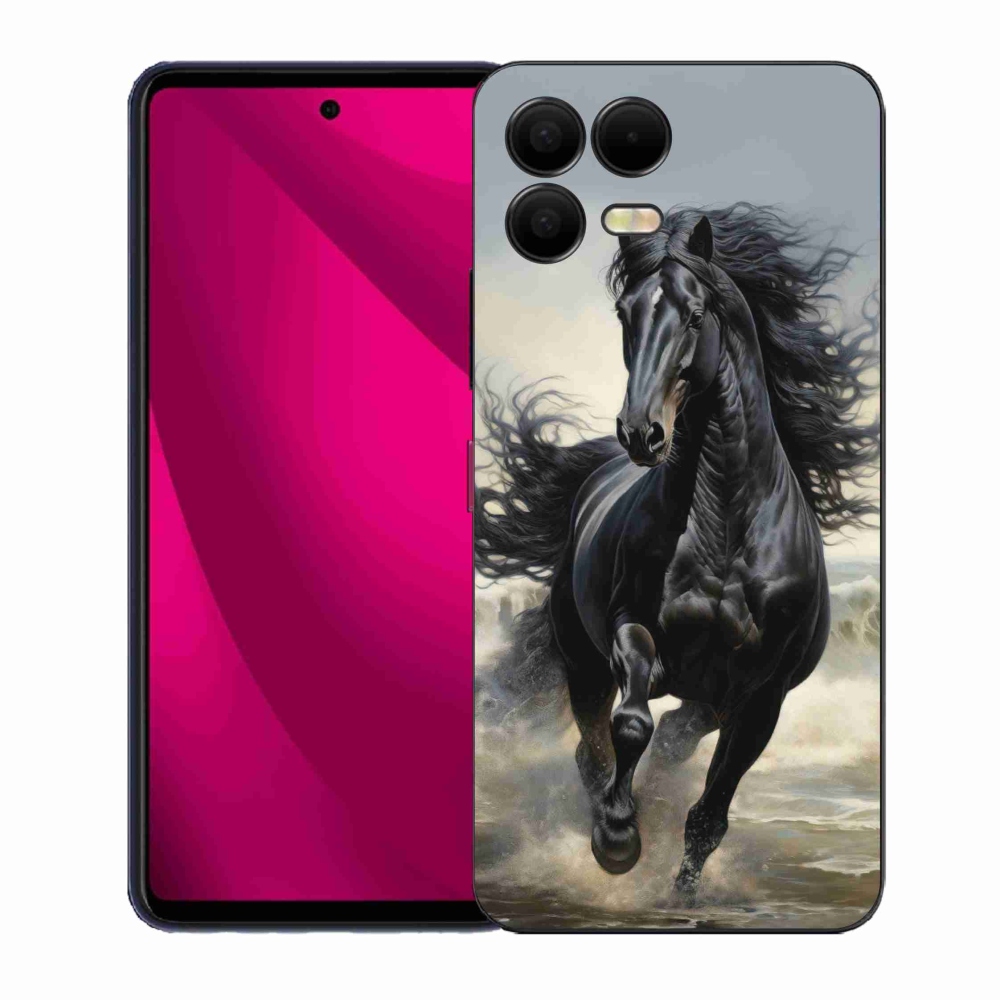 Gelový kryt mmCase na T phone 3 Pro - běžící černý kůň