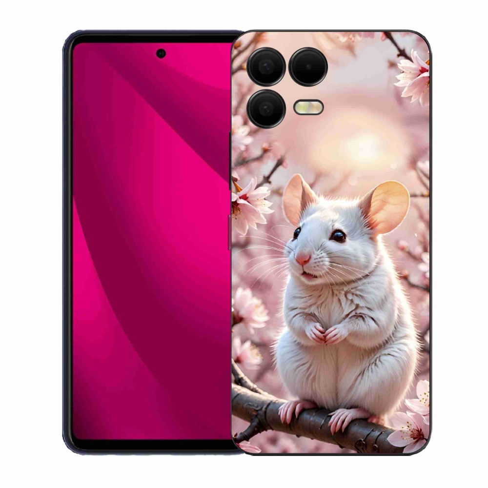 Gelový kryt mmCase na T phone 3 Pro - bílá myš na větvi