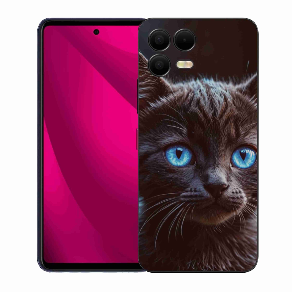 Gelový kryt mmCase na T phone 3 Pro - černé kotě 2