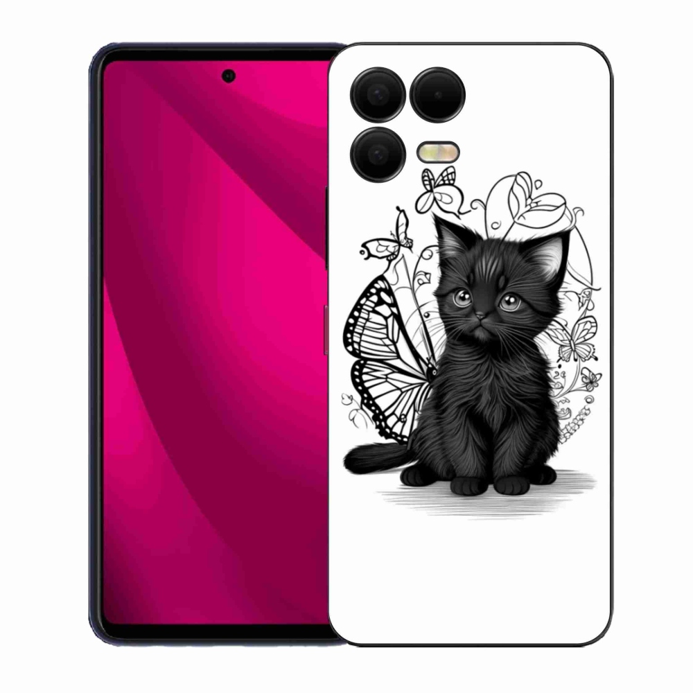 Gelový kryt mmCase na T phone 3 Pro - černé kotě
