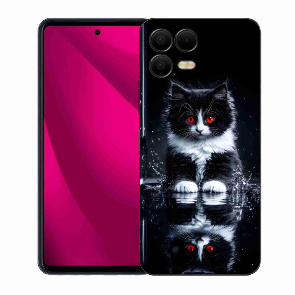 Gelový kryt mmCase na T phone 3 Pro - černobílé kotě