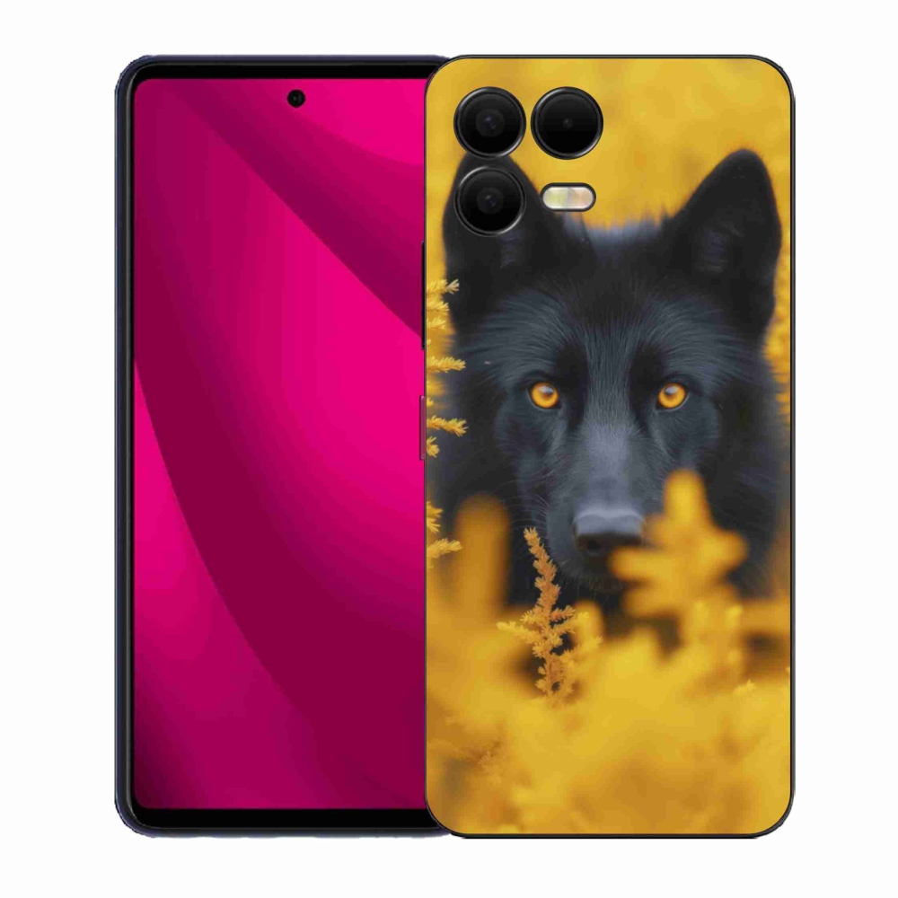 Gelový kryt mmCase na T phone 3 Pro - černý vlk 2