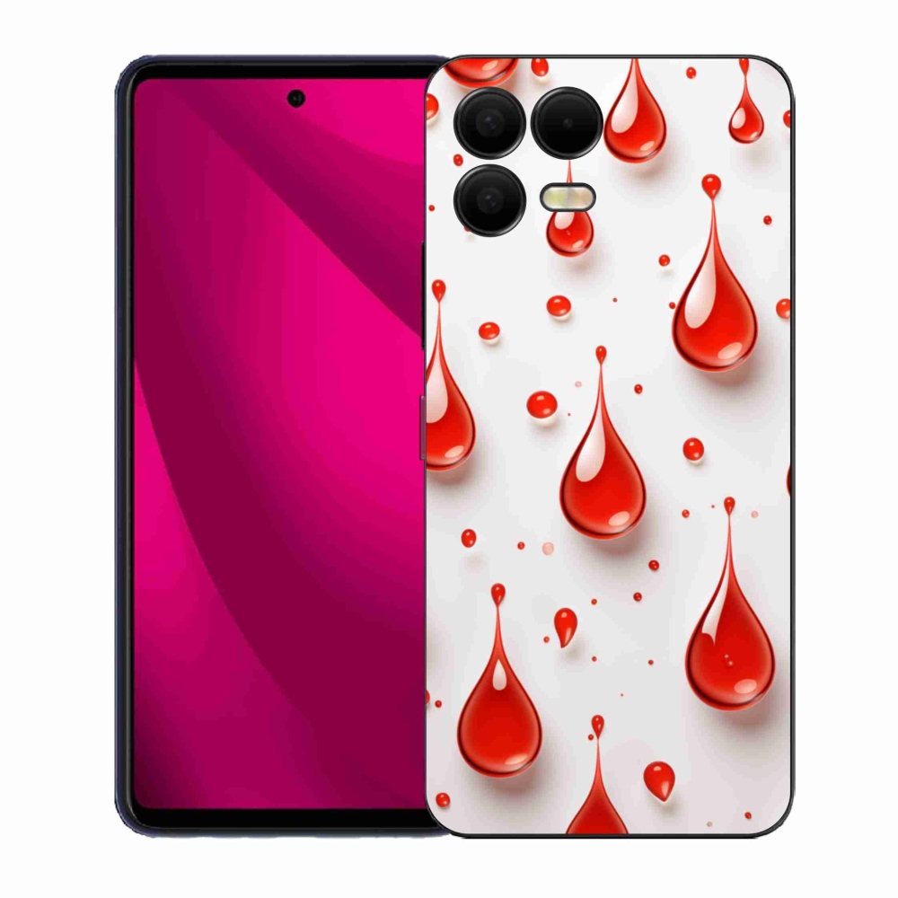 Gelový kryt mmCase na T phone 3 Pro - červené kapky