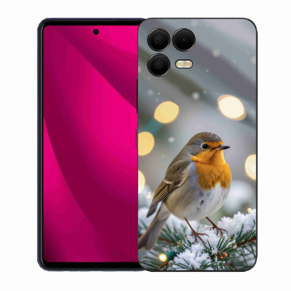 Gelový kryt mmCase na T phone 3 Pro - červenka v zimě