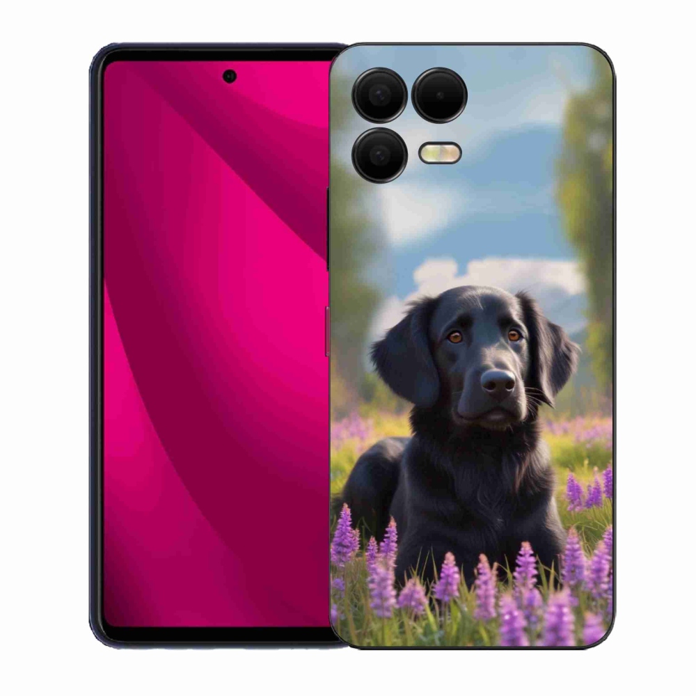 Gelový kryt mmCase na T phone 3 Pro - elegantní černý retrívr