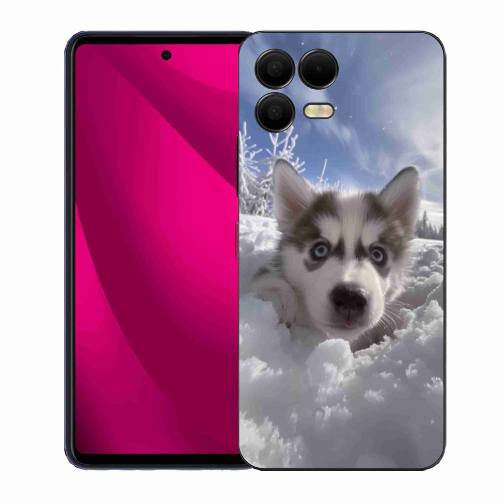 Gelový kryt mmCase na T phone 3 Pro - husky ve sněhu