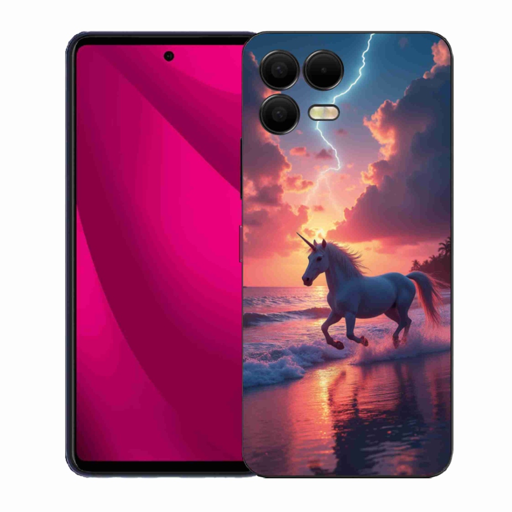 Gelový kryt mmCase na T phone 3 Pro - jednorožec na pláži