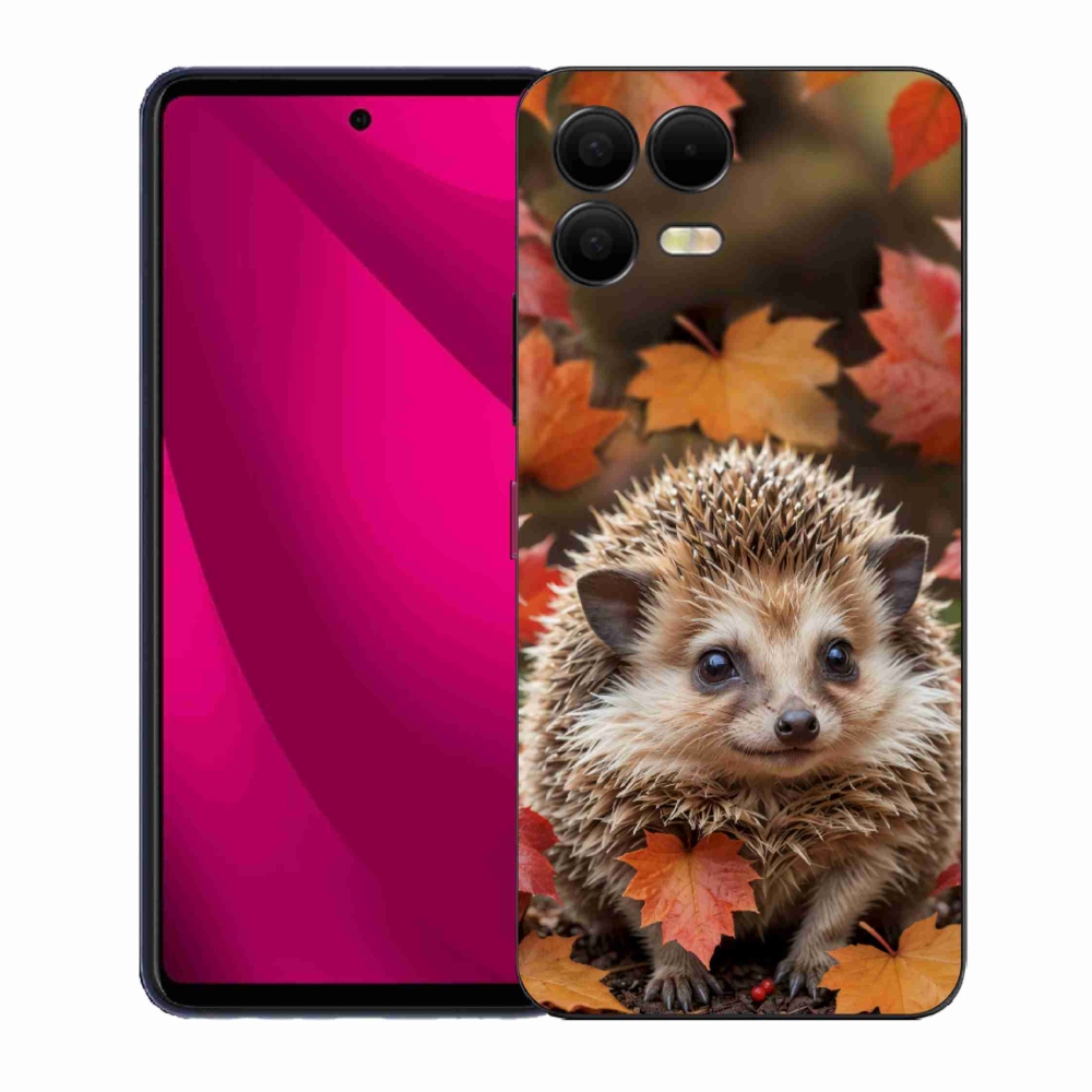 Gelový kryt mmCase na T phone 3 Pro - ježek v listí