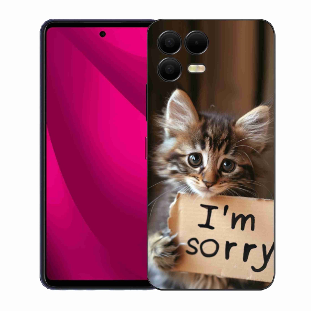 Gelový kryt mmCase na T phone 3 Pro - kočíčí omluva