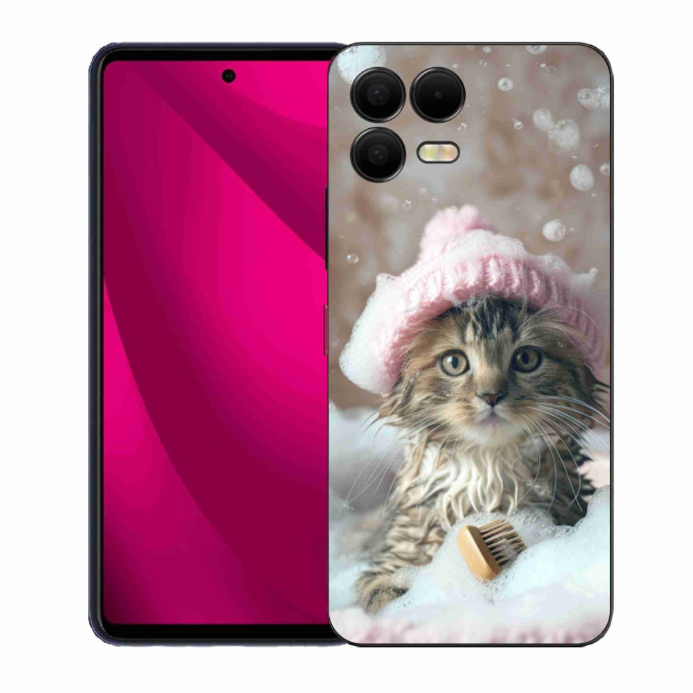 Gelový kryt mmCase na T phone 3 Pro - kotě a koupel