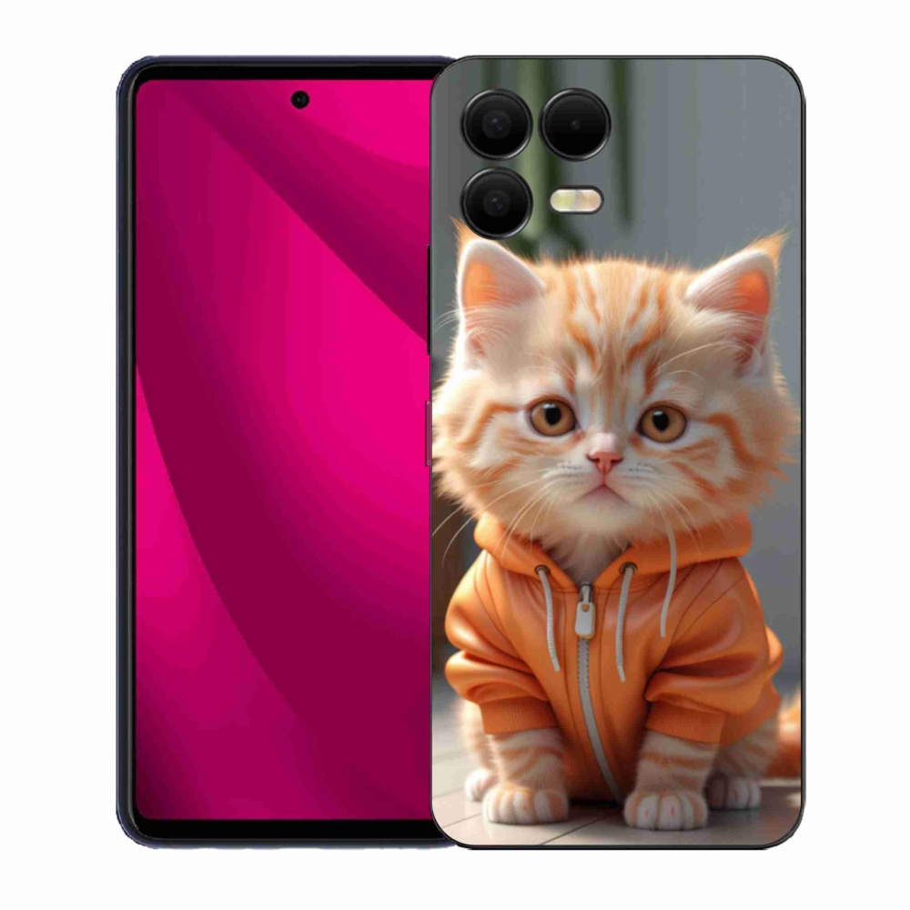 Gelový kryt mmCase na T phone 3 Pro - kotě v mikině