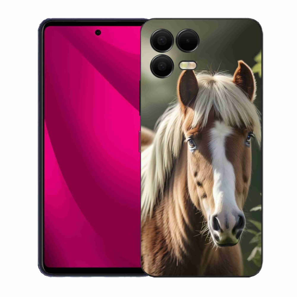 Gelový kryt mmCase na T phone 3 Pro - kůň se světlou hřívou