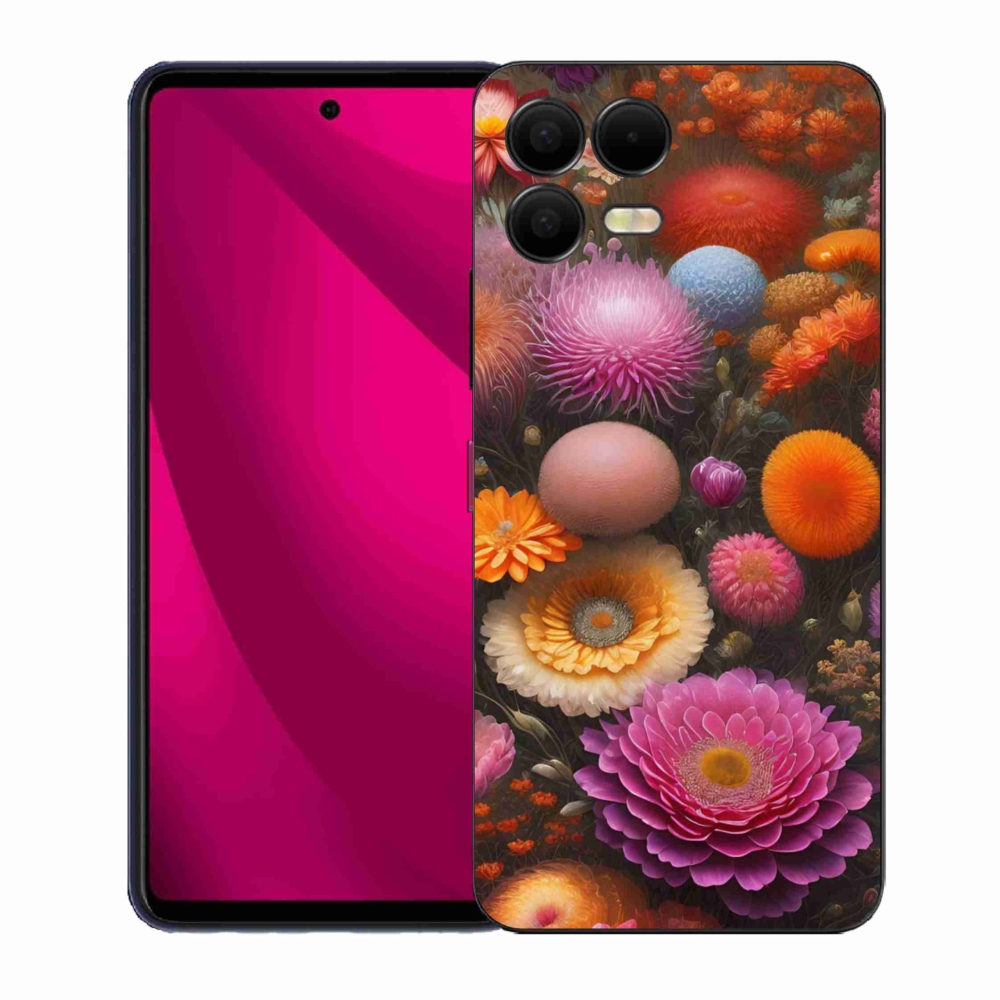 Gelový kryt mmCase na T phone 3 Pro - květinová kompozice