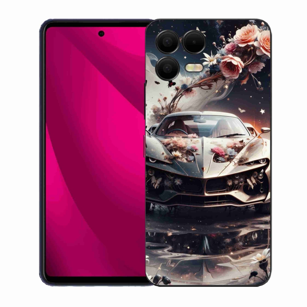 Gelový kryt mmCase na T phone 3 Pro - květinový sportovní vůz