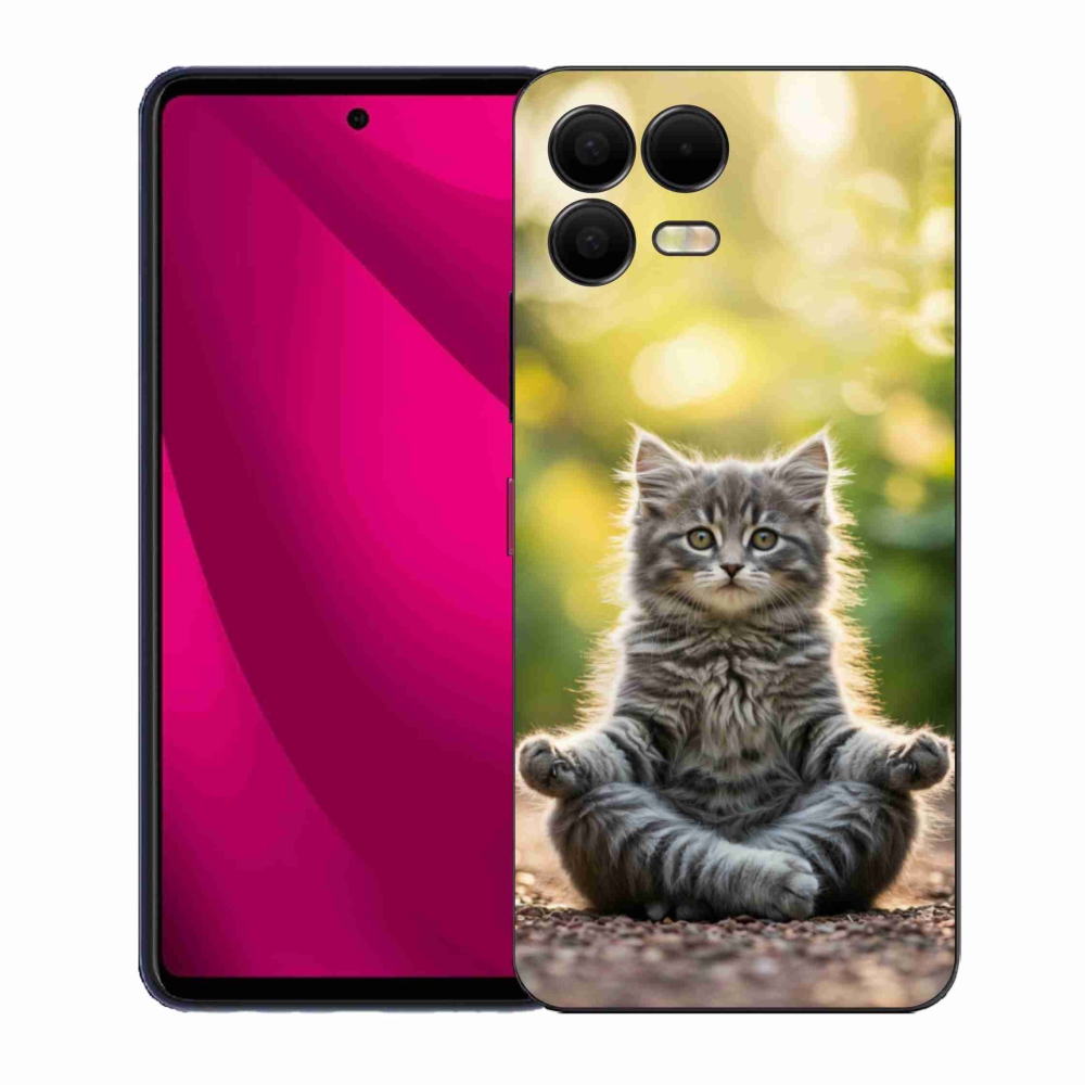 Gelový kryt mmCase na T phone 3 Pro - meditující kotě