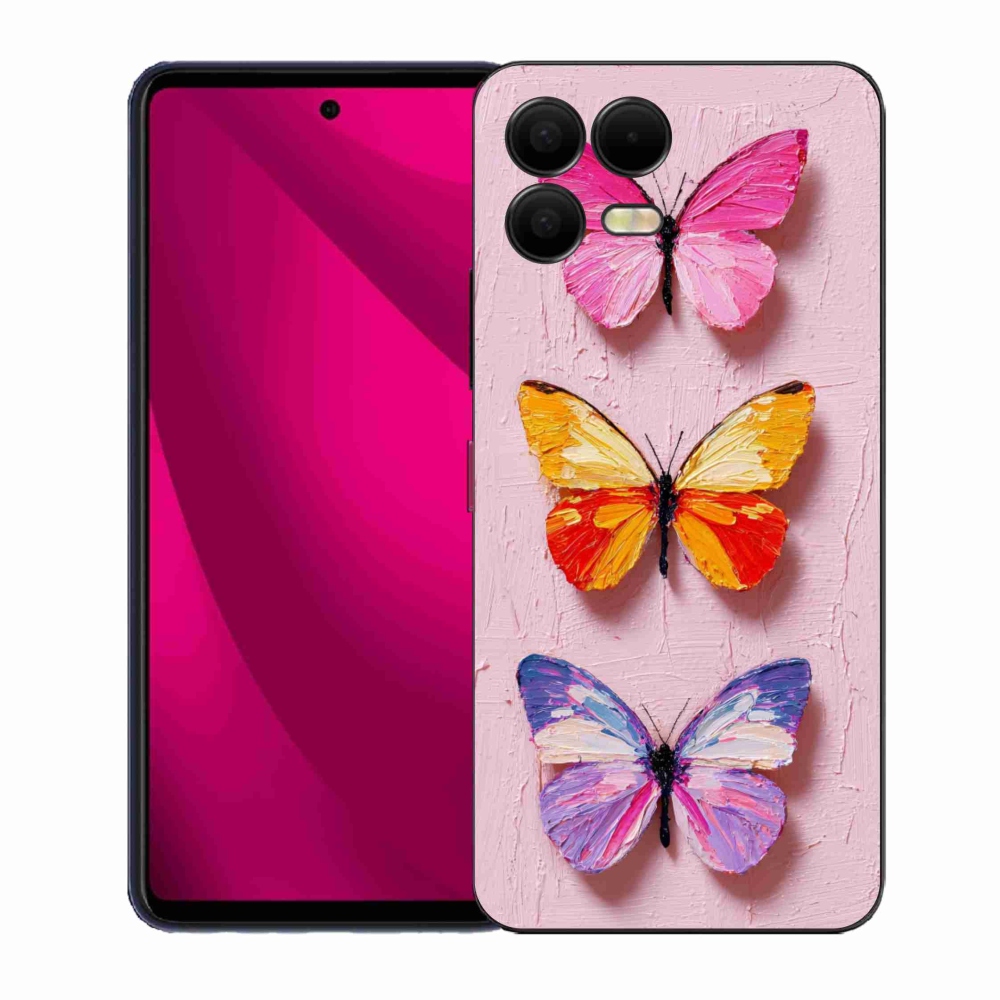 Gelový kryt mmCase na T phone 3 Pro - motýlí trojice