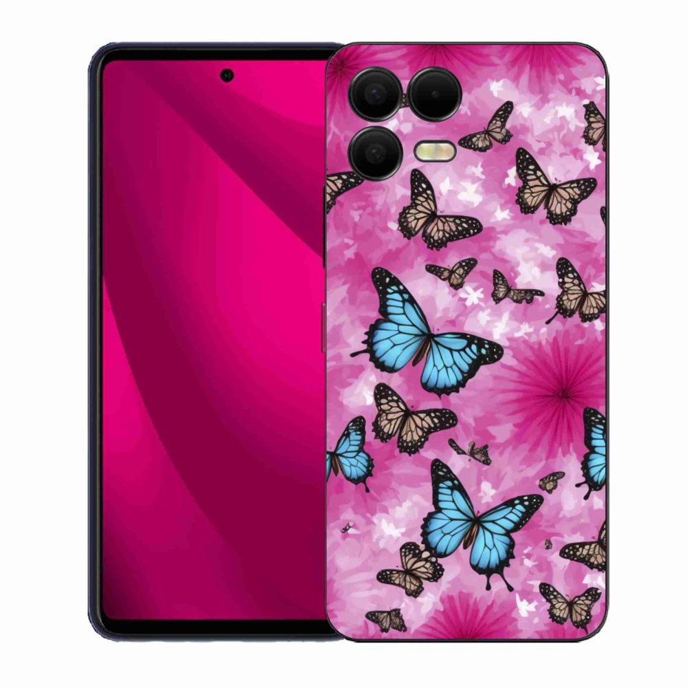 Gelový kryt mmCase na T phone 3 Pro - motýlí zahrada