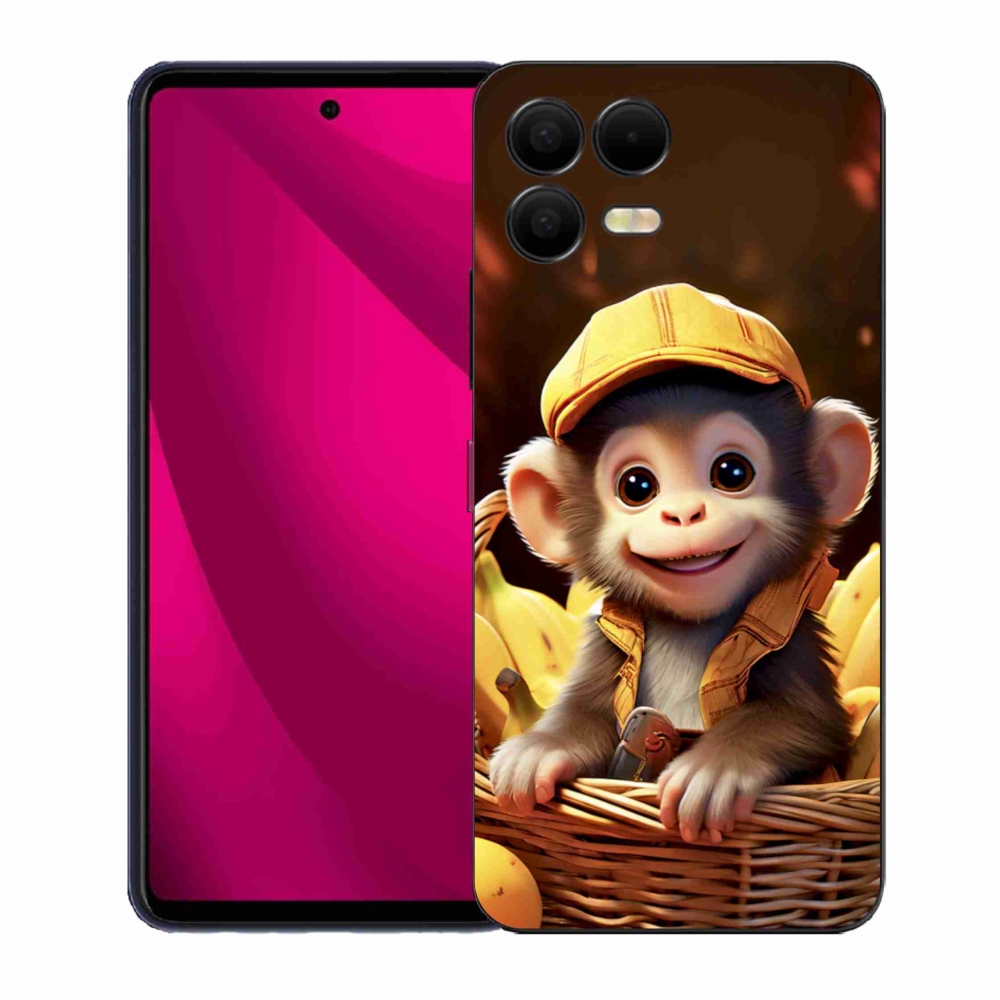 Gelový kryt mmCase na T phone 3 Pro - opice v košíku