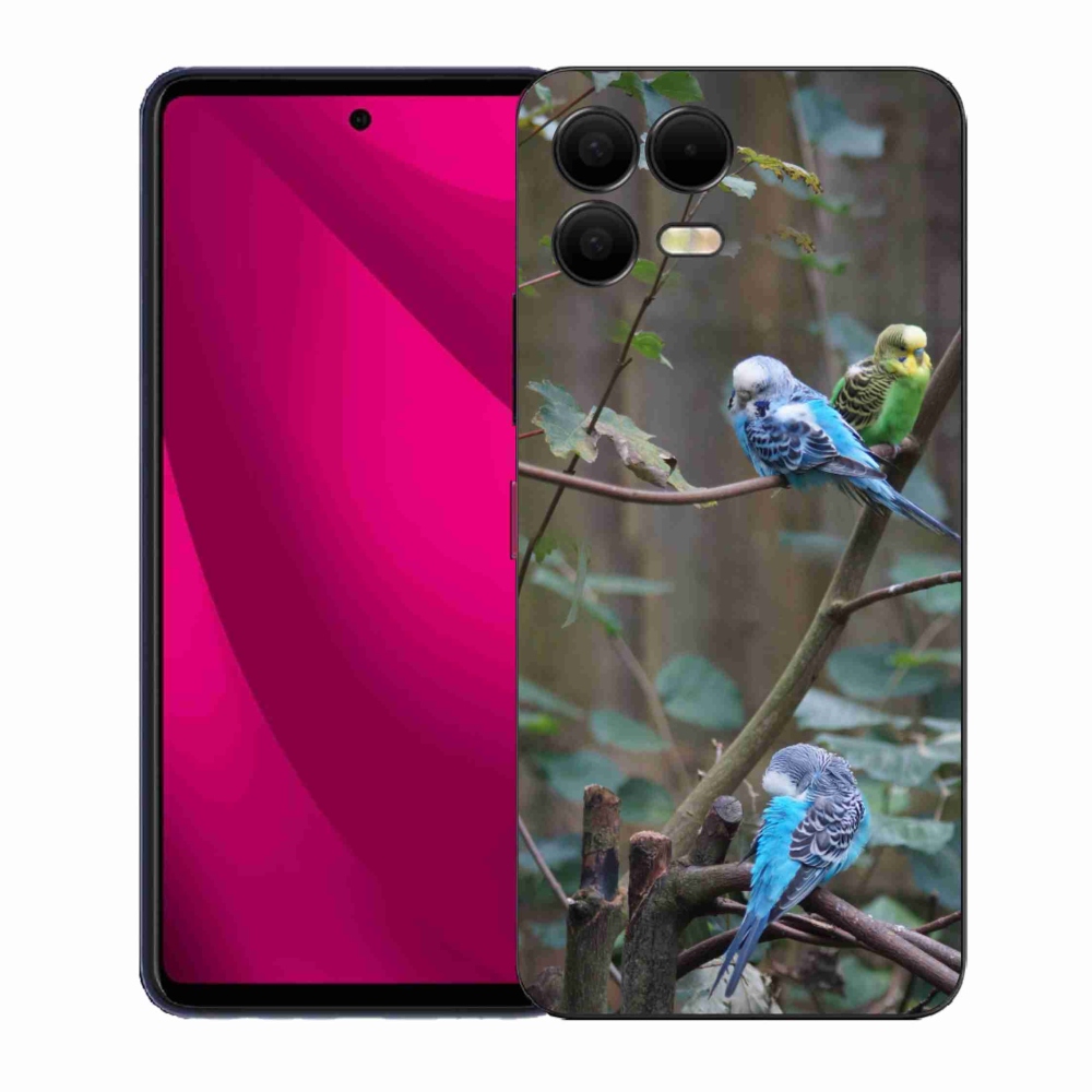 Gelový kryt mmCase na T phone 3 Pro - papoušci na větvi