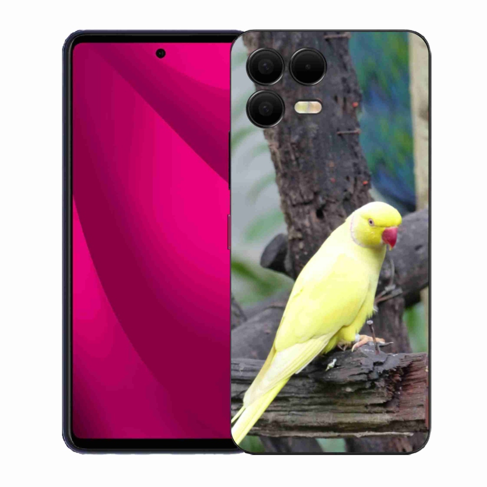 Gelový kryt mmCase na T phone 3 Pro - papoušek alexandr žlutý