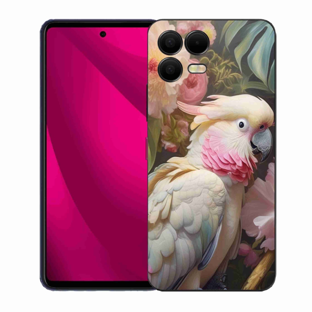 Gelový kryt mmCase na T phone 3 Pro - papoušek kakadu růžový 2