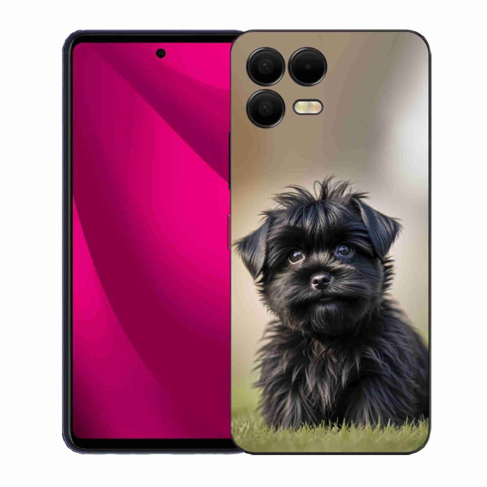 Gelový kryt mmCase na T phone 3 Pro - roztomilý černý pejsek