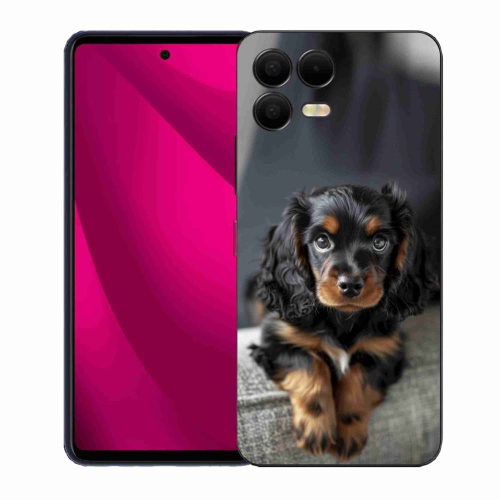 Gelový kryt mmCase na T phone 3 Pro - roztomilý dlouhosrstý jezevčík