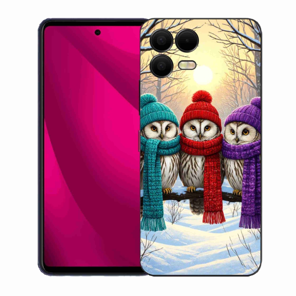Gelový kryt mmCase na T phone 3 Pro - soví přátelé