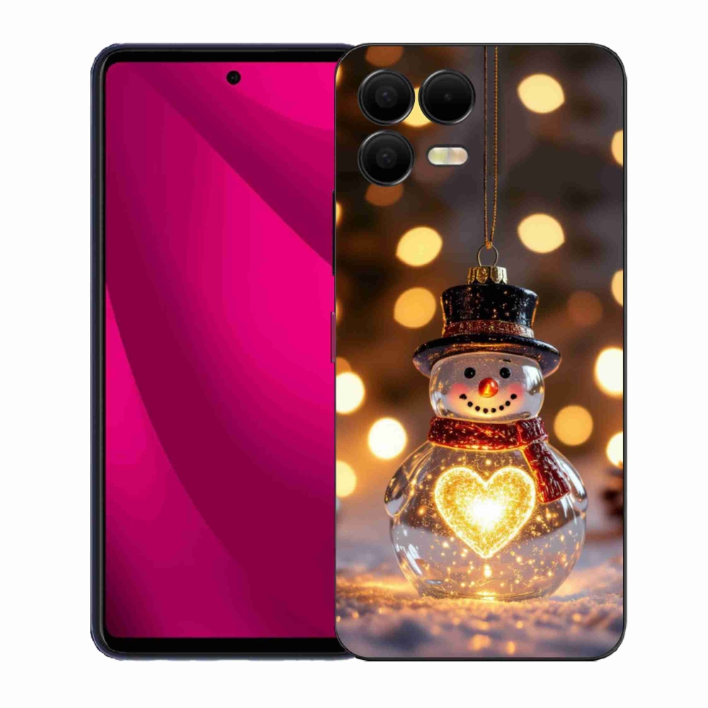 Gelový kryt mmCase na T phone 3 Pro - svítící vánoční sněhulák