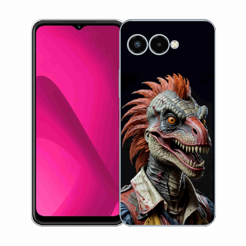 Gelový kryt mmCase na T phone 3 - punk dinosaurus